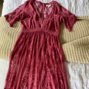 Honey Punch Floral Lace Romper/Dress